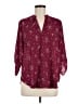 Lush 100% Polyester Stars Burgundy 3/4 Sleeve Blouse Size M - photo 1