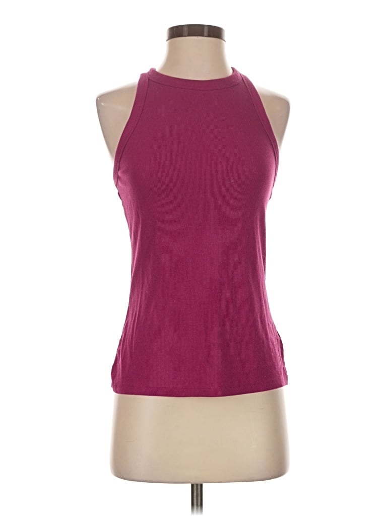 Pre-owned Active Tank Top Burgundy Halter Neckline Tops