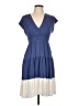 Ella Moss Color Block Blue Casual Dress Size L - photo 1