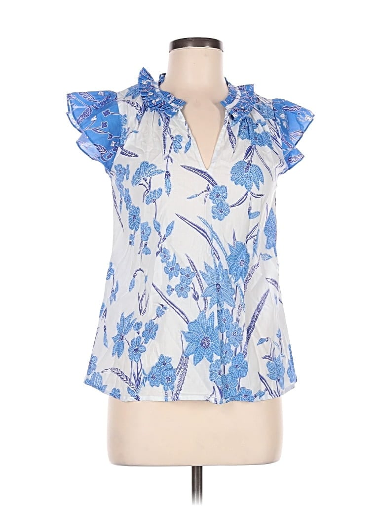 Pre-owned Bella Tu Sleeveless Blouse In Blue