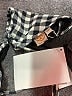 Tory Burch Checkered-gingham Gray Swimsuit Top Size L - photo 3
