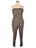 A Beautiful Soul Animal Print Brown Jumpsuit Size 1X - photo 1