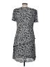 Connected Apparel 100% Polyester Print Gray Casual Dress Size 10 - photo 2