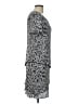 Connected Apparel 100% Polyester Print Gray Casual Dress Size 10 - photo 4