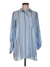 Alfani 100% Polyester Stripes Blue Long Sleeve Blouse Size M - photo 1