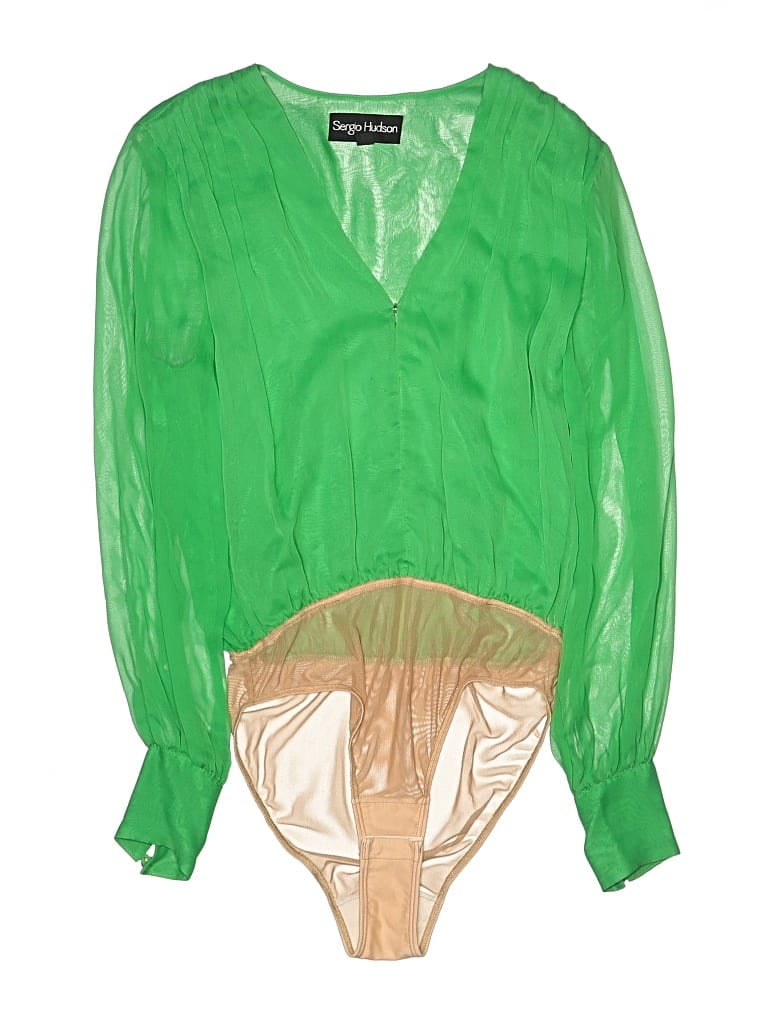 Pre-owned Sergio Hudson Long Sleeve Blouse In Green