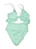 Hurley Solid Green Two Piece Swimsuit Size L - photo 1