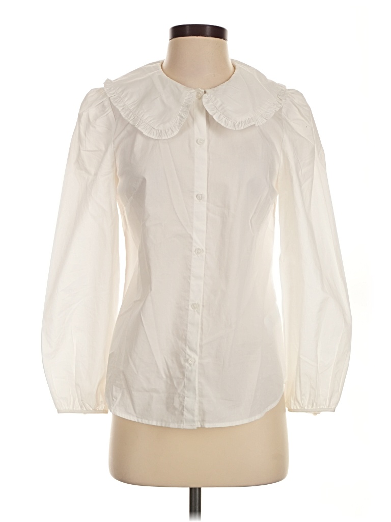 Pre-owned Jcrew 3/4 Sleeve Blouse In Ivory