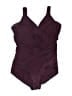 Miraclesuit Solid Burgundy One Piece Swimsuit Size 16 - photo 1