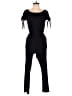 Derek Heart Solid Black Jumpsuit Size L - photo 1