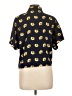 Maison Jules 100% Polyester Yellow Short Sleeve Blouse Size L - photo 2