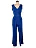 Nina Leonard Solid Blue Jumpsuit Size L - photo 1
