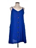 Unbranded 100% Polyester Solid Blue Casual Dress Size L - photo 1