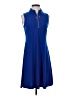 MSK Solid Blue Casual Dress Size S - photo 1