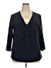 Caribbean Joe Black 3/4 Sleeve Blouse Size 2X - photo 1