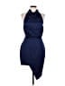 Elliatt Solid Blue Cocktail Dress Size L - photo 1