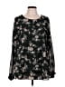 Entro Floral Black Long Sleeve Blouse Size L - photo 1