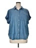 Cato Blue Short Sleeve Button-Down Shirt Size XL - photo 1