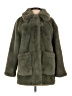 H&M 100% Polyester Green Faux Fur Jacket Size 2 - photo 1