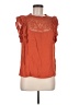 Democracy 100% Rayon Orange Short Sleeve Blouse Size L - photo 1