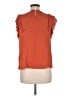 Democracy 100% Rayon Orange Short Sleeve Blouse Size L - photo 2