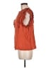 Democracy 100% Rayon Orange Short Sleeve Blouse Size L - photo 5