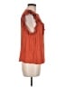 Democracy 100% Rayon Orange Short Sleeve Blouse Size L - photo 4