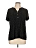 Croft & Barrow Stars Black Short Sleeve Blouse Size L (petite) - photo 1
