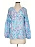 Lilly Pulitzer 100% Rayon Blue 3/4 Sleeve Blouse Size S - photo 1