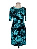 Connected Apparel Print Teal Cocktail Dress Size 10 - photo 1
