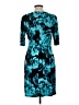 Connected Apparel Print Teal Cocktail Dress Size 10 - photo 2