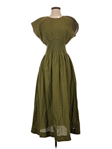 Madewell Smocked-Waist Midi Dress in Stripe Seersucker (view 1)