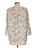 Elle 100% Polyester Ivory 3/4 Sleeve Blouse Size L - photo 2