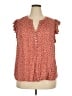 Knox Rose 100% Rayon Red Short Sleeve Blouse Size 2X - photo 1