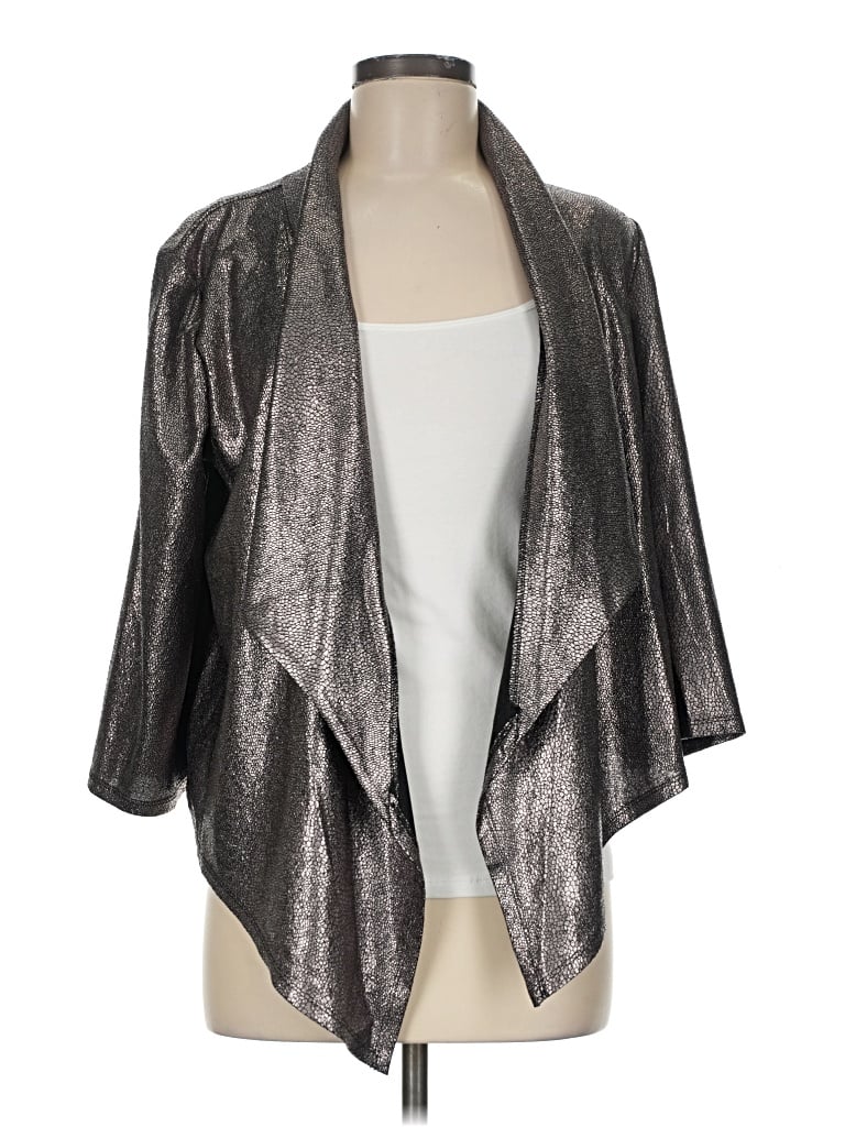Pre-owned Nina Leonard Jacket In Silver