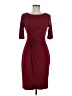 Connected Apparel Solid Burgundy Cocktail Dress Size 6 - photo 1