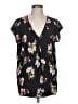 DR2 100% Polyester Black Short Sleeve Blouse Size L - photo 1