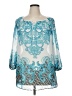 JM Collection 100% Polyester Teal 3/4 Sleeve Blouse Size XL - photo 1