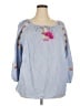 Talbots Outlet Blue 3/4 Sleeve Blouse Size 3X - photo 1