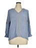 Cato 100% Rayon Blue 3/4 Sleeve Blouse Size XL - photo 1
