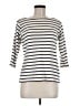 L.L.Bean 100% Cotton Stripes Ivory 3/4 Sleeve Top Size M - photo 1