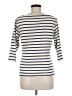 L.L.Bean 100% Cotton Stripes Ivory 3/4 Sleeve Top Size M - photo 2