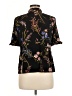CeCe Floral Black Short Sleeve Blouse Size M - photo 2