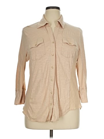 Linda Matthews 3/4 Sleeve Button-Down Shirt (view 1)