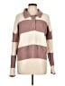 Pink Rose Color Block Brown Pullover Sweater Size L - photo 1