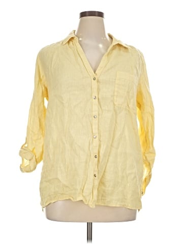Sigrid Olsen 3/4 Sleeve Button-Down Shirt (view 1)