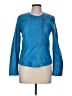 Rebecca Taylor 100% Leather Solid Blue Jacket Size 6 - photo 1
