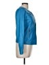 Rebecca Taylor 100% Leather Solid Blue Jacket Size 6 - photo 4