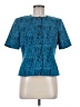 Kasper 100% Polyester Teal Short Sleeve Blouse Size 8 Petite - photo 1