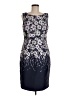 Talbots 100% Polyester Floral Gray Cocktail Dress Size 8 - photo 1